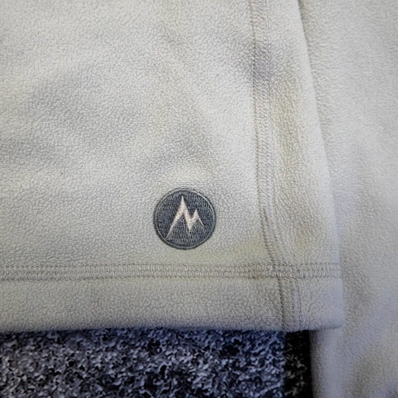 MARMOT Mens Jacket M Fleece Lightweight Sweater Layer Grey Long Sleeves Outdoors - Picture 15 of 15